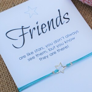Best Friend Gifts Friends are like Stars Make a Wish Bracelet Gift for Friend BFF Gift Friendship Bracelet Sterling Silver Star Bracelet