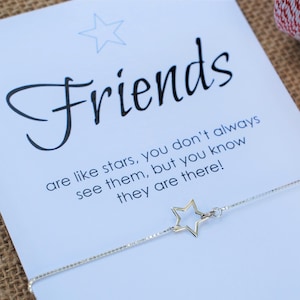 Inspirerende vriendschapsarmband sterlingzilveren sterarmband Friends are like stars College Cadeau voor vriend Originele sterlingarmband