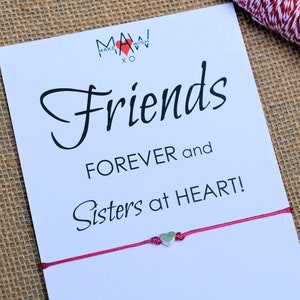 Inspirational Friendship Bracelet Unbiological Sister Bracelet Heart Bracelet Friendship Gift BFF Gift for Friend Make a Wish Bracelet Gift