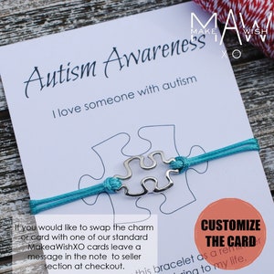 Autism Awareness Bracelet Autism Bracelet Friendship Bracelet Puzzle Bracelet Puzzle Charm Wishing Bracelet Inspirational Gift Wish Bracelet