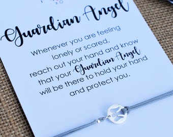 Taufgeschenke Patengeschenk Patenkind Geschenk Patenkind Geschenk Schutzengel Armband Sterling Silber Engel Armband Glaube Armband Freundschaftsarmband