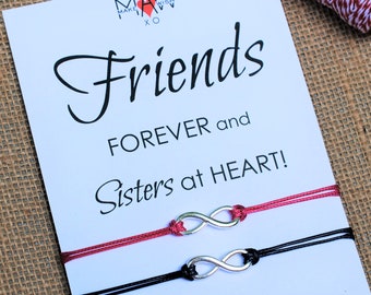 Friendship Bracelet Infinity Bracelet Gift for Best Friend Gift Make a Wish Bracelet Friends Forever Inspirational Card for Friend Gift