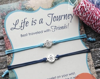 Best Friend Gifts  Life is a Journey Card Friendship Bracelet Gift for Her Gifts for Him Best Friend Gift Long Distance Men Bracelet