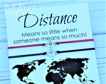 Best Friend Gifts Distance Bracelets Long Distance Bracelet Matching Bracelets Friendship Bracelet Wish Bracelet Compass Bracelet For Him