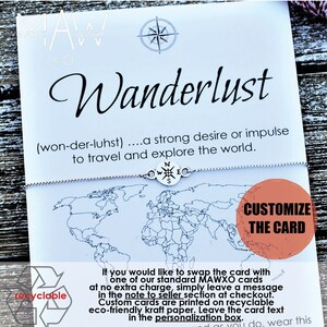 Wanderlust Bracelet Best Friend Gift Compass Bracelet Wanderlust Jewelry Matching Bracelet Gift Friend Gift Travel Gift Adjustable Bracelet