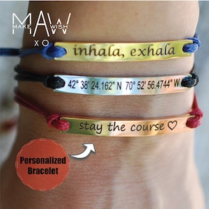 Pulsera personalizada, pulseras grabadas, pulsera coordinada, pulsera con nombre para él, pulsera con inicial, regalo para él, pulsera de la amistad con nombre
