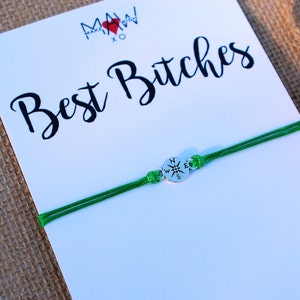 Best Friend Gift Best Bitches Make a Wish Bracelet Friendship Bracelet Compass Bracelet Gift Wishing Bracelet Wanderlust Bracelet Travel