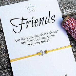 Best Friend Gifts Friendship Bracelet Friends Are Like Stars Friend Gift BFF Wish Bracelet Star Bracelet BFF Gift MakeaWishXO