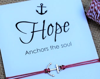 Anchor Friendship Bracelet Inspirational Gift For Him Hope Anchors the Soul Couples Bracelet Anchor Bracelet Gift Wish Bracelet For Him