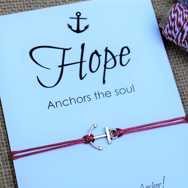 Anchor Friendship Bracelet Inspirational Gift For Him Hope Anchors the Soul Couples Bracelet Anchor Bracelet Gift Wish Bracelet For Him