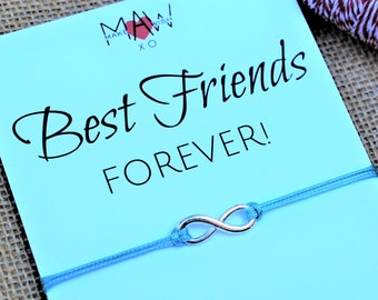 Best Friend Gift for Friend Friendship Bracelet Birthday Gift for Her Infinity Bracelet BFF Gift Make a Wish Bracelet Best Friend Forever