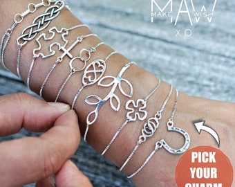 Sterling Silver Infinity Bracelet • Sister Branch Bracelet • Adjustable Bracelet • Family Tree Bracelet • Cross Bracelet • Bolo Chain