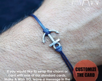 Valentines Day Gift for Him Friendship Bracelet Couples Gift Couples Bracelet Anchor Bracelet Wish Bracelet for Him Love Anchors the Soul