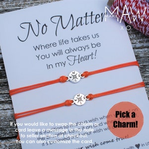 Best Friend Gifts for Couples Friendship Bracelet Long Distance Relationship Bracelet Compass Bracelet For Him Personalized Couples Bracelet