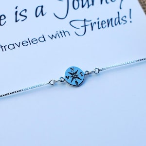 Inspirational Gift for Women Friendship Bracelet Compass Bracelet Couples Gift For her Couples Bracelet Wanderlust Travel Gift for Friend