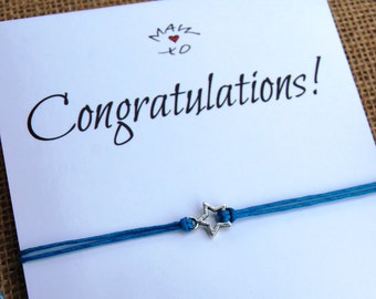 Congratulations Bracelet Make a Wish Bracelet ~ Star Charm Wishing Bracelet ~ Gift for Friend job promotion graduation gift for coworker