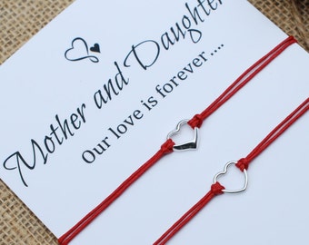 Mutter Tochter Armbänder Mama und Ich Passende Armbänder Sterling Silber Herz Armband Makramee 'Armband Wunscharmband Freundschaftsarmband