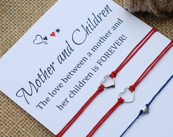 Armbänder für Mutter, Kinder, Mama und mich, Armbänder für den Schulanfang, Angstarmbänder, Mutter-Tochter-Armbänder, Wunscharmband aus Sterlingsilber