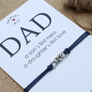 Gift for Dad Gift for Him Knot Bracelet Fathers Day Gift for Father Inspirational Card for Dad Friendship Bracelet for Him New Dad Gift