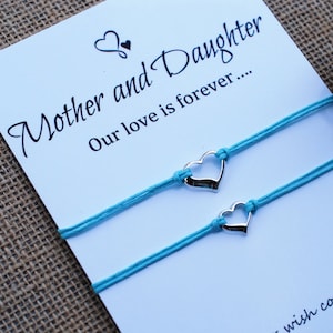 Mother Daughter Bracelet Mommy and Me Jewelry Friendship Bracelet Sterling Silver Heart Bracelet Matching Bracelets Mom Daughter Bracelets