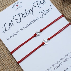 Back to School Gift Mommy and Me Matching Bracelets Friendship Bracelet First Day of School Bracelet Anxiety Separation Bracelet Star charm