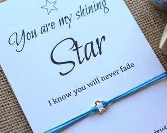 Best Friend Gifts Star Bracelet Friendship Bracelet Sterling Silver Star Bracelet Friends Gift for Friend You are My Shining Star