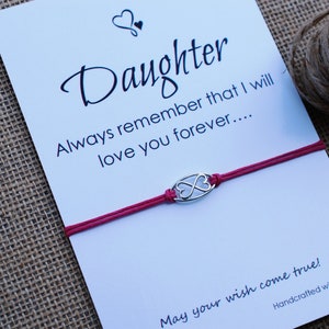 Daughter Bracelet Sterling Silver Heart Bracelet Daughter Birthday Gift For Daughter Wish Bracelet Personalized Gifts Friendship Bracelets