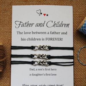 Vater und Kinder Armband-Set machen einen Wunsch Armband Knoten Charme Familie für immer Wunsch Armband Freundschaft Armband Geschenk für Papa Liebe für immer