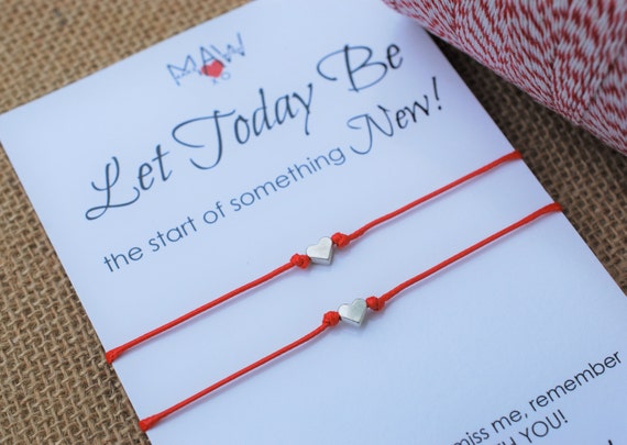 Friendship Bracelet Back to School Bracelets New Start Wishing Bracelet Anxiety Separation Bracelet Heart Bracelet Make a Wish Bracelet