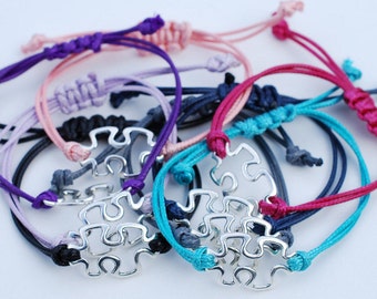 Autism Awareness Bracelet Autism Bracelet Friendship Bracelet Puzzle Bracelet Puzzle Charm Wishing Bracelet Inspirational Gift Wish Bracelet