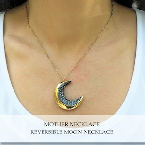 Moon Necklace Celestial Jewelry Love you to the Moon and Back Crescent Moon Necklace Statement Necklace Personalized Name ifts For Her
