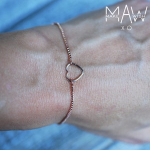 Daughter Birthday Gift • Daughter in Law • Gift for Daughter Bracelet • Friendship Bracelet • Rose Gold Heart Bracelet • Adjustable Closure