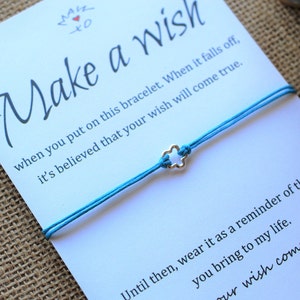 Vriendschapsarmband sterlingzilver sterbedel Make a Wish-armband wensarmband Inspirerend citaatkaart Origineel cadeau Beste vriend