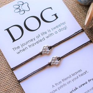 Dog Bracelet Paw Print Bracelet Set of two Matching Bracelets Dog Lover Gift for Dog Lover Jewelry Paw Print Bracelet Gift for Dog Parent