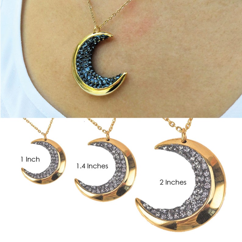 Personalized Moon Necklace Gold Moon Jewelry Name Necklace Celestial Jewelry Gift For Her Crescent Moon Necklace Women Jewelry