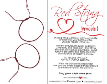 Paare Armband, passende Armbänder, Roter Faden Armband, Rote Schnur Armband, Rote Schnur Armband, Kabbalah Rote Schnur, Schutz