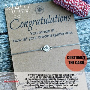 Graduation Gift High School Graduation Gift Congratulations Card Compass Bracelet College Graduation Card Friendship Bracelet For Girl image 5