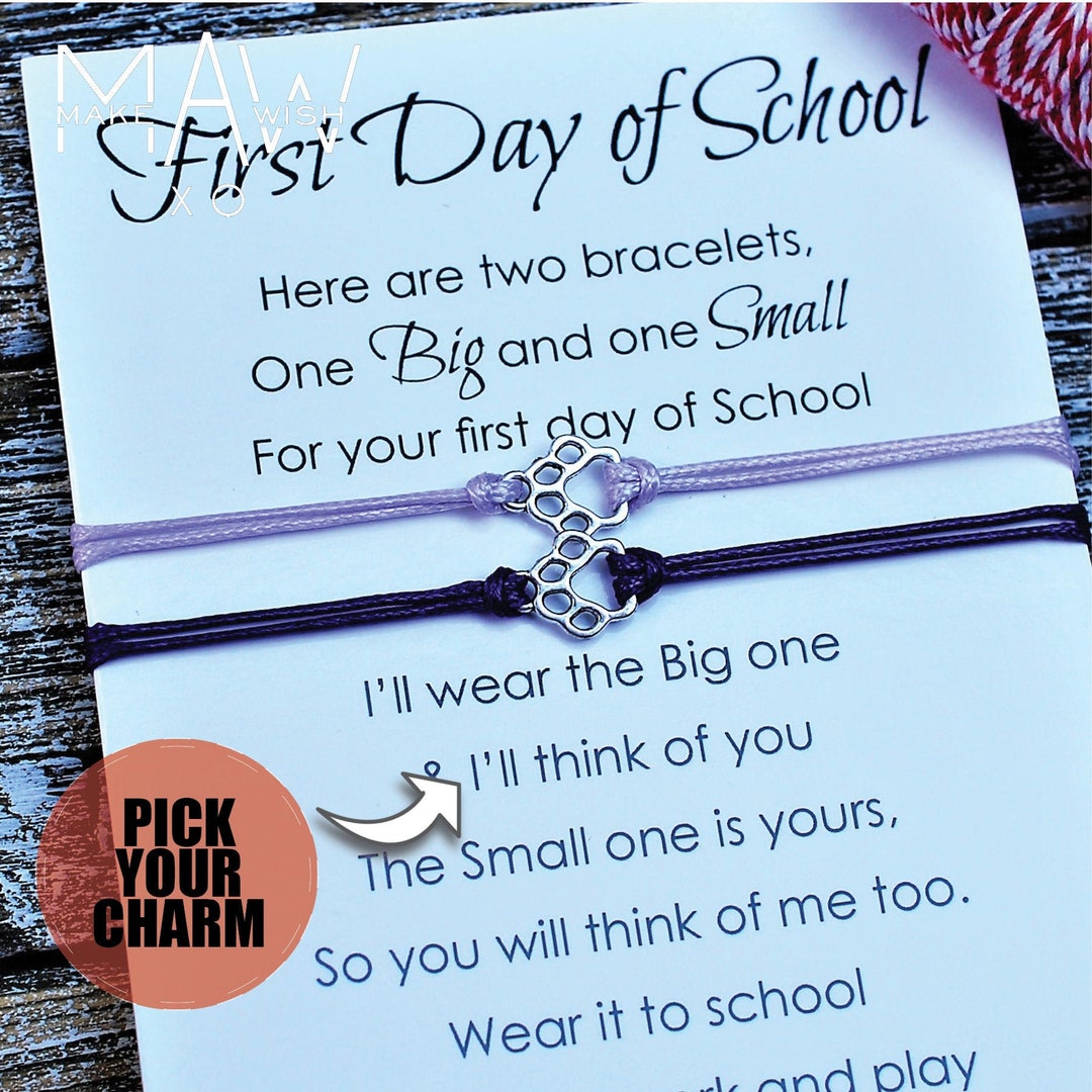 First Day of School Bracelet Back to School Bracelets Mommy and Me
