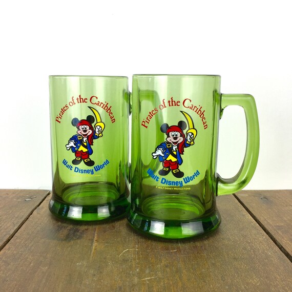Disney Pirates of the Caribbean Mugs Set of 2 Vintage Mickey Etsy