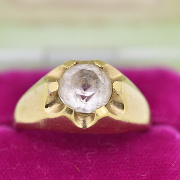 Vintage Uncas 18k Gold Filled Men's  Goshenite Ring