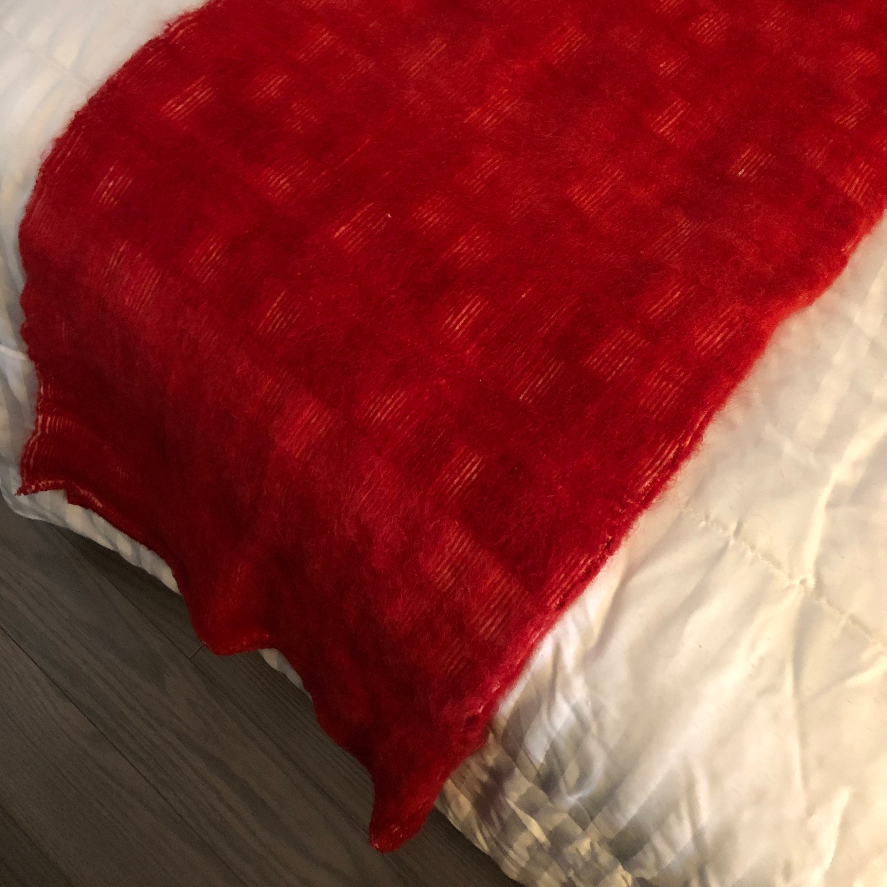 Woven Throw Blanket Vintage Red Woven Blanket Etsy