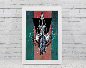 Reborn Skull 11 x 17 Print - Illustration Art Print, Wall Art