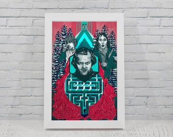 11 x 17 The Shining Horror Fan Art Print - Illustration Wall Art, Stanley Kubrick, Jack Nicholson, Wall Decoration, Movie Film Art