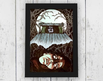 Evil Dead 11 x 17 Horror Fan Art Print - Illustration Wall Art, Wall Decor, Movie Film Art