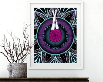 In Bloom 14 x 17 Print - Mandala Illustration Art Print, Wall Art, Wall Decor
