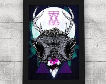 Burden to Bear 11" x 17" Print - Illustration Art Print, Wall Art, Wall Decor, Moon