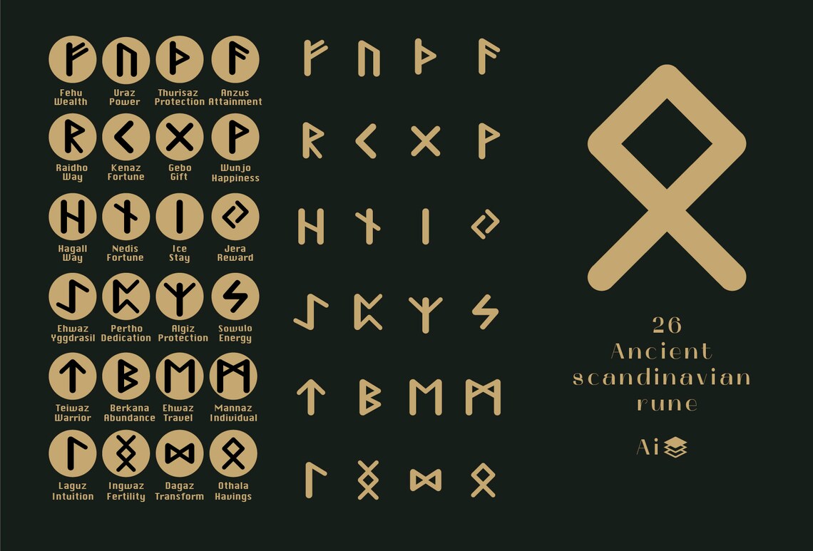 Printable Playing Cards Runes Deck Ancient Runes Cards | Etsy