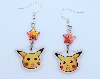Surprised Pikachu Meme Earrings