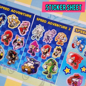 Sonic Adventure and Friends 4x6&quot; Waterproof Vinyl Sticker Sheet