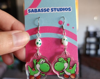 Super Mario Yoshi Earrings